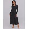 imageANRABESS Womens Long Sleeve Midi Dress 2025 Fall Fashion Patchwork Ribbed Knit Tight Top Casual Flowy Swing Dresses PocketsBlack