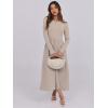 imageANRABESS Womens Long Sleeve Midi Dress 2025 Fall Fashion Patchwork Ribbed Knit Tight Top Casual Flowy Swing Dresses PocketsKhaki