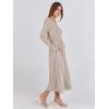imageANRABESS Womens Long Sleeve Midi Dress 2025 Fall Fashion Patchwork Ribbed Knit Tight Top Casual Flowy Swing Dresses PocketsKhaki