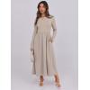 imageANRABESS Womens Long Sleeve Midi Dress 2025 Fall Fashion Patchwork Ribbed Knit Tight Top Casual Flowy Swing Dresses PocketsKhaki