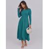 imageANRABESS Womens Long Sleeve Midi Dress 2025 Fall Fashion Patchwork Ribbed Knit Tight Top Casual Flowy Swing Dresses PocketsLake Green