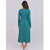 imageANRABESS Womens Long Sleeve Midi Dress 2025 Fall Fashion Patchwork Ribbed Knit Tight Top Casual Flowy Swing Dresses PocketsLake Green