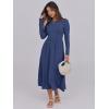 imageANRABESS Womens Long Sleeve Midi Dress 2025 Fall Fashion Patchwork Ribbed Knit Tight Top Casual Flowy Swing Dresses PocketsNavy Blue