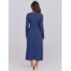 imageANRABESS Womens Long Sleeve Midi Dress 2025 Fall Fashion Patchwork Ribbed Knit Tight Top Casual Flowy Swing Dresses PocketsNavy Blue