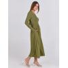 imageANRABESS Womens Long Sleeve Midi Dress 2025 Fall Fashion Patchwork Ribbed Knit Tight Top Casual Flowy Swing Dresses PocketsOlive Green