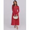 imageANRABESS Womens Long Sleeve Midi Dress 2025 Fall Fashion Patchwork Ribbed Knit Tight Top Casual Flowy Swing Dresses PocketsRed