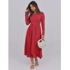imageANRABESS Womens Long Sleeve Midi Dress 2025 Fall Fashion Patchwork Ribbed Knit Tight Top Casual Flowy Swing Dresses PocketsRed