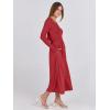 imageANRABESS Womens Long Sleeve Midi Dress 2025 Fall Fashion Patchwork Ribbed Knit Tight Top Casual Flowy Swing Dresses PocketsRed