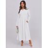 imageANRABESS Womens Long Sleeve Midi Dress 2025 Fall Fashion Patchwork Ribbed Knit Tight Top Casual Flowy Swing Dresses PocketsWhite