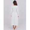 imageANRABESS Womens Long Sleeve Midi Dress 2025 Fall Fashion Patchwork Ribbed Knit Tight Top Casual Flowy Swing Dresses PocketsWhite