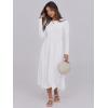imageANRABESS Womens Long Sleeve Midi Dress 2025 Fall Fashion Patchwork Ribbed Knit Tight Top Casual Flowy Swing Dresses PocketsWhite