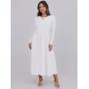 imageANRABESS Womens Long Sleeve Midi Dress 2025 Fall Fashion Patchwork Ribbed Knit Tight Top Casual Flowy Swing Dresses PocketsWhite