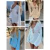 imageANRABESS Womens Swimsuit Crochet Swim Cover Up Summer Bathing Suit Swimwear Hollow Out Mesh Knit Beach Dress Vacation OutfitsBeige