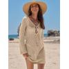 imageANRABESS Womens Swimsuit Crochet Swim Cover Up Summer Bathing Suit Swimwear Hollow Out Mesh Knit Beach Dress Vacation OutfitsBeige