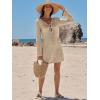 imageANRABESS Womens Swimsuit Crochet Swim Cover Up Summer Bathing Suit Swimwear Hollow Out Mesh Knit Beach Dress Vacation OutfitsBeige
