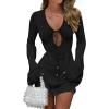 imageANRABESS Womens Swimsuit Crochet Swim Cover Up Summer Bathing Suit Swimwear Hollow Out Mesh Knit Beach Dress Vacation OutfitsBlack