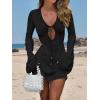 imageANRABESS Womens Swimsuit Crochet Swim Cover Up Summer Bathing Suit Swimwear Hollow Out Mesh Knit Beach Dress Vacation OutfitsBlack