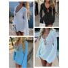 imageANRABESS Womens Swimsuit Crochet Swim Cover Up Summer Bathing Suit Swimwear Hollow Out Mesh Knit Beach Dress Vacation OutfitsBlack