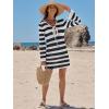 imageANRABESS Womens Swimsuit Crochet Swim Cover Up Summer Bathing Suit Swimwear Hollow Out Mesh Knit Beach Dress Vacation OutfitsBlack White Stripe
