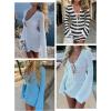 imageANRABESS Womens Swimsuit Crochet Swim Cover Up Summer Bathing Suit Swimwear Hollow Out Mesh Knit Beach Dress Vacation OutfitsBlack White Stripe