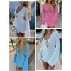 imageANRABESS Womens Swimsuit Crochet Swim Cover Up Summer Bathing Suit Swimwear Hollow Out Mesh Knit Beach Dress Vacation OutfitsHot Pink