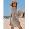 imageANRABESS Womens Swimsuit Crochet Swim Cover Up Summer Bathing Suit Swimwear Hollow Out Mesh Knit Beach Dress Vacation OutfitsKhaki