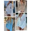 imageANRABESS Womens Swimsuit Crochet Swim Cover Up Summer Bathing Suit Swimwear Hollow Out Mesh Knit Beach Dress Vacation OutfitsKhaki
