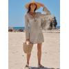 imageANRABESS Womens Swimsuit Crochet Swim Cover Up Summer Bathing Suit Swimwear Hollow Out Mesh Knit Beach Dress Vacation OutfitsKhaki