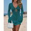 imageANRABESS Womens Swimsuit Crochet Swim Cover Up Summer Bathing Suit Swimwear Hollow Out Mesh Knit Beach Dress Vacation OutfitsLake