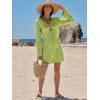 imageANRABESS Womens Swimsuit Crochet Swim Cover Up Summer Bathing Suit Swimwear Hollow Out Mesh Knit Beach Dress Vacation OutfitsNeon Green