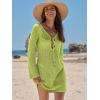 imageANRABESS Womens Swimsuit Crochet Swim Cover Up Summer Bathing Suit Swimwear Hollow Out Mesh Knit Beach Dress Vacation OutfitsNeon Green