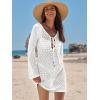 imageANRABESS Womens Swimsuit Crochet Swim Cover Up Summer Bathing Suit Swimwear Hollow Out Mesh Knit Beach Dress Vacation OutfitsOffwhite