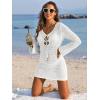 imageANRABESS Womens Swimsuit Crochet Swim Cover Up Summer Bathing Suit Swimwear Hollow Out Mesh Knit Beach Dress Vacation OutfitsOffwhite