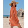 imageANRABESS Womens Swimsuit Crochet Swim Cover Up Summer Bathing Suit Swimwear Hollow Out Mesh Knit Beach Dress Vacation OutfitsOrange
