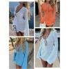 imageANRABESS Womens Swimsuit Crochet Swim Cover Up Summer Bathing Suit Swimwear Hollow Out Mesh Knit Beach Dress Vacation OutfitsOrange
