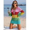 imageANRABESS Womens Swimsuit Crochet Swim Cover Up Summer Bathing Suit Swimwear Hollow Out Mesh Knit Beach Dress Vacation OutfitsRainbow Stripe