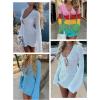 imageANRABESS Womens Swimsuit Crochet Swim Cover Up Summer Bathing Suit Swimwear Hollow Out Mesh Knit Beach Dress Vacation OutfitsRainbow Stripe