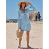 imageANRABESS Womens Swimsuit Crochet Swim Cover Up Summer Bathing Suit Swimwear Hollow Out Mesh Knit Beach Dress Vacation OutfitsSky
