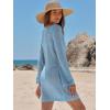 imageANRABESS Womens Swimsuit Crochet Swim Cover Up Summer Bathing Suit Swimwear Hollow Out Mesh Knit Beach Dress Vacation OutfitsSky
