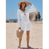 imageANRABESS Womens Swimsuit Crochet Swim Cover Up Summer Bathing Suit Swimwear Hollow Out Mesh Knit Beach Dress Vacation OutfitsWhite