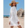 imageANRABESS Womens Swimsuit Crochet Swim Cover Up Summer Bathing Suit Swimwear Hollow Out Mesh Knit Beach Dress Vacation OutfitsWhite