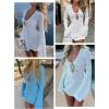 imageANRABESS Womens Swimsuit Crochet Swim Cover Up Summer Bathing Suit Swimwear Hollow Out Mesh Knit Beach Dress Vacation OutfitsWhite
