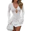 imageANRABESS Womens Swimsuit Crochet Swim Cover Up Summer Bathing Suit Swimwear Hollow Out Mesh Knit Beach Dress Vacation OutfitsWhite