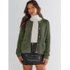 imageANRABESS Womens Tweed Knit Cardigan Sweater Casual Long Sleeve Cropped Button Down Lady Jackets 2025 Spring Fashion OutwearArmy Green