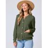 imageANRABESS Womens Tweed Knit Cardigan Sweater Casual Long Sleeve Cropped Button Down Lady Jackets 2025 Spring Fashion OutwearArmy Green