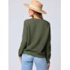 imageANRABESS Womens Tweed Knit Cardigan Sweater Casual Long Sleeve Cropped Button Down Lady Jackets 2025 Spring Fashion OutwearArmy Green