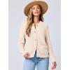 imageANRABESS Womens Tweed Knit Cardigan Sweater Casual Long Sleeve Cropped Button Down Lady Jackets 2025 Spring Fashion OutwearBeige