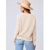 imageANRABESS Womens Tweed Knit Cardigan Sweater Casual Long Sleeve Cropped Button Down Lady Jackets 2025 Spring Fashion OutwearBeige