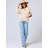imageANRABESS Womens Tweed Knit Cardigan Sweater Casual Long Sleeve Cropped Button Down Lady Jackets 2025 Spring Fashion OutwearBeige