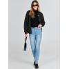 imageANRABESS Womens Tweed Knit Cardigan Sweater Casual Long Sleeve Cropped Button Down Lady Jackets 2025 Spring Fashion OutwearBlack